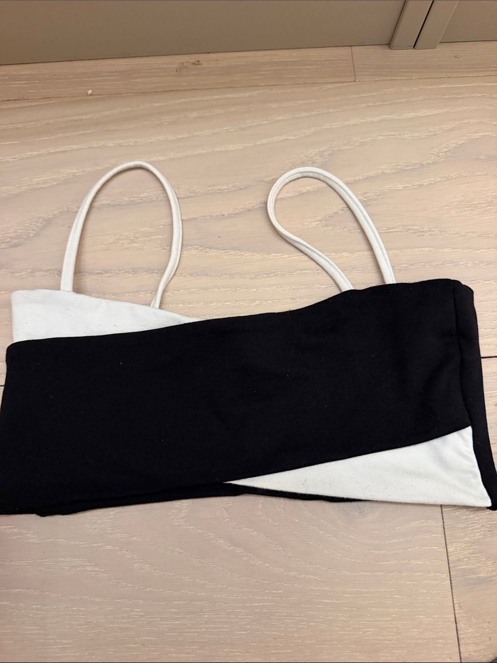 Live the process & White Bandeau Bralette with Thin Straps